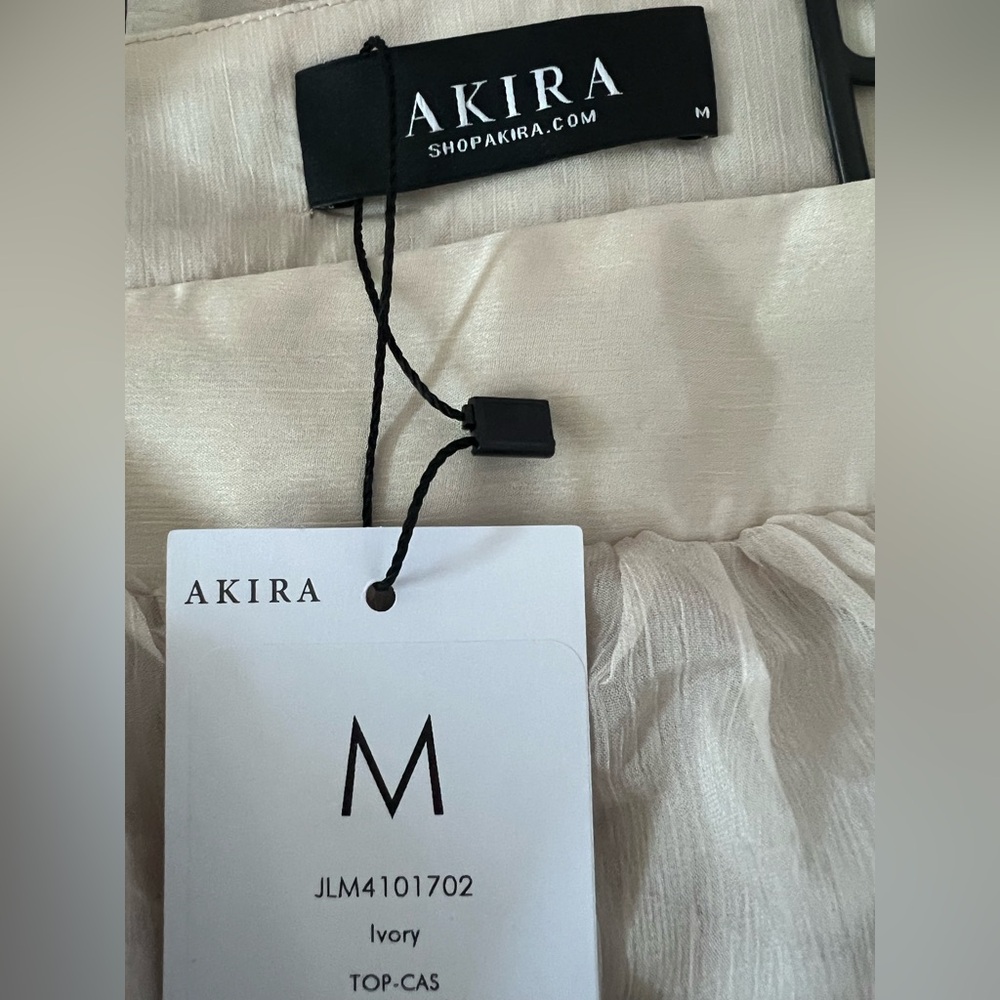 AKIRA Statement Blouse - Flowy Long Sleeve Sheer Slouchy Top - Medium NWT - Picture 9 of 9